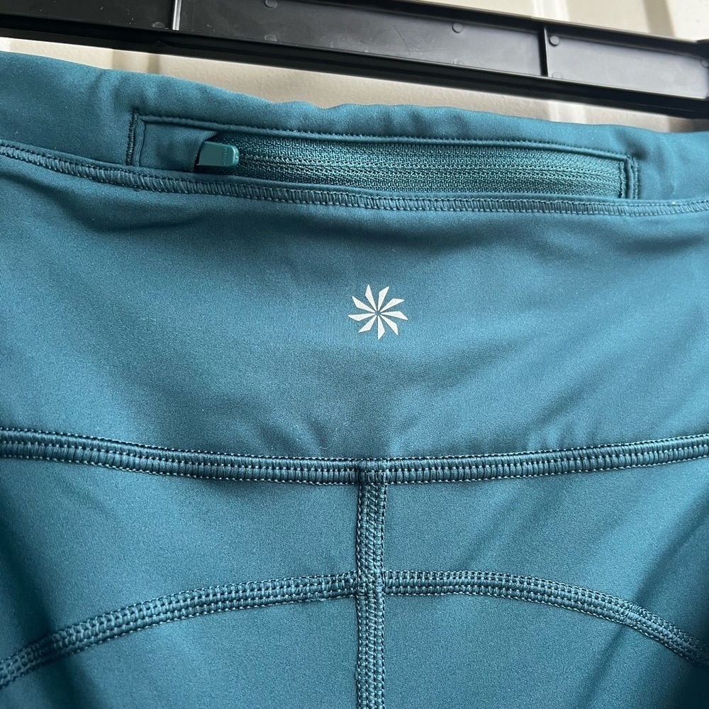 Athleta Accelerate Crop Leggings Size S Oceanic Teal Blue Workout/Yoga Pants - Picture 4 of 8